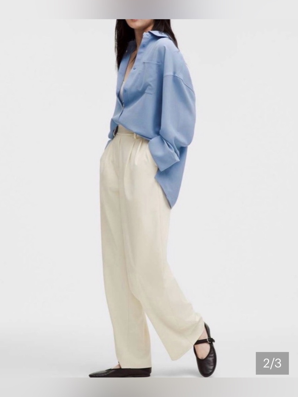 Lululemon Cream Stone Wide Leg Daydrift pants trousers size L NWT